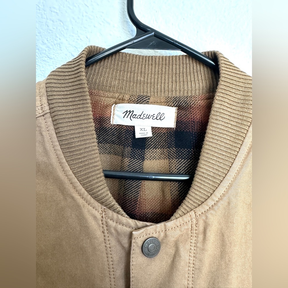 Madewell Flannel-Lined Canvas Workwear Vest size XL NWOT - Picture 6 of 10